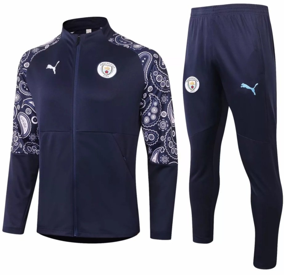 Kit treinamento  oficial Puma Manchester City 2020 2021 Azul